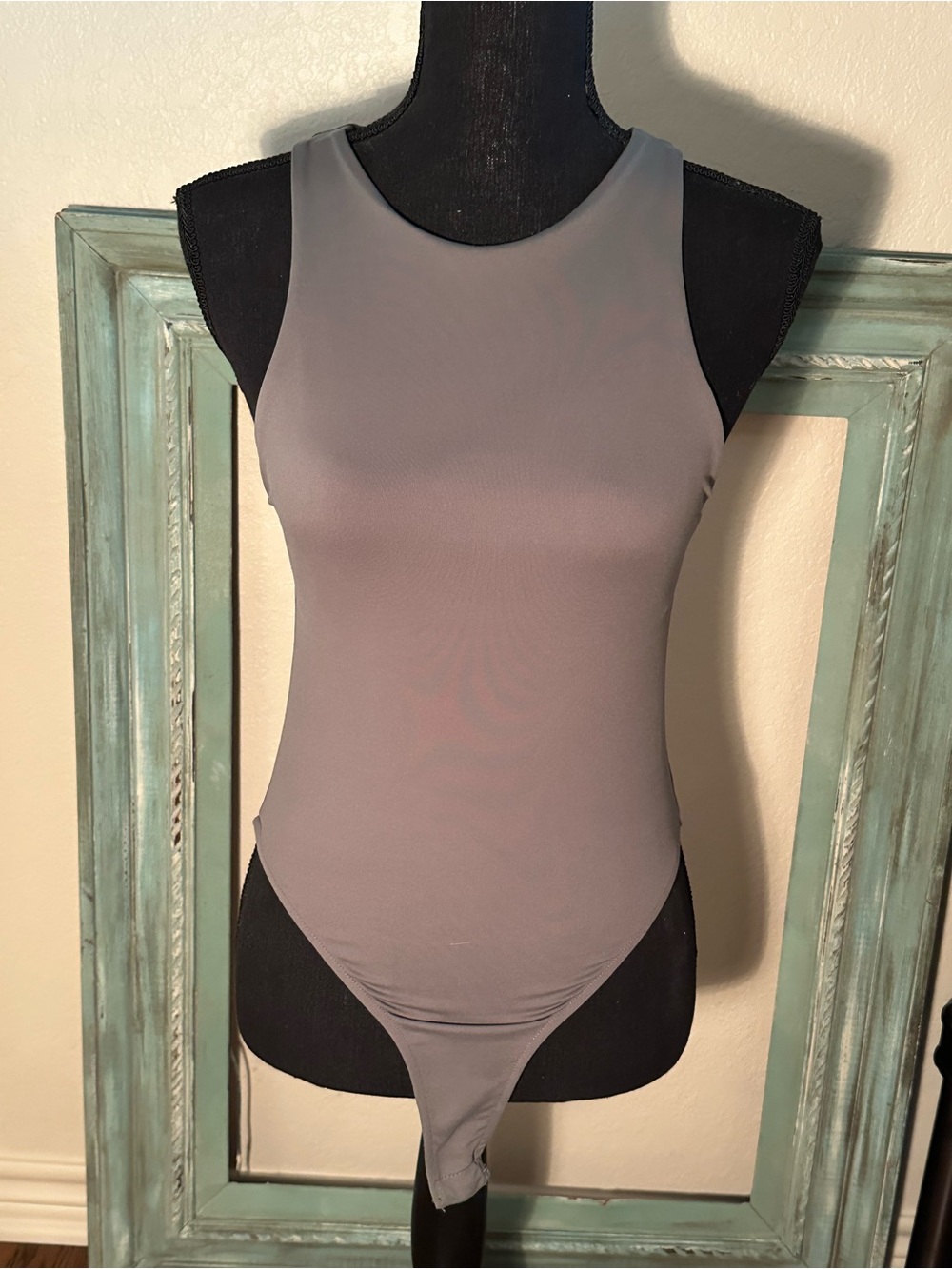 Zara Army green Sleeveless High-Cut Bodysuit